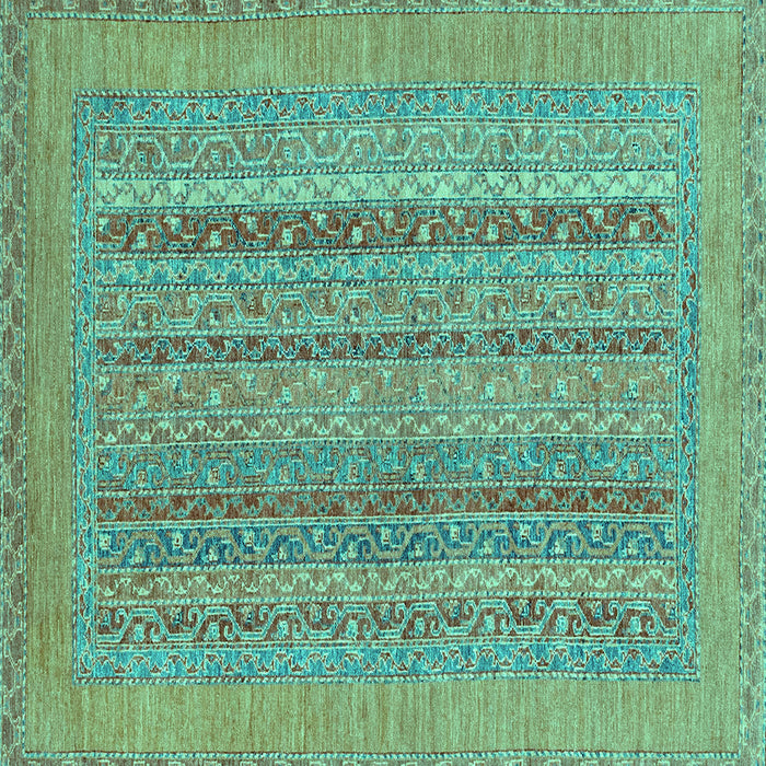Square Abstract Turquoise Modern Rug, abs2878turq