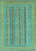 Machine Washable Abstract Turquoise Modern Area Rugs, wshabs2878turq