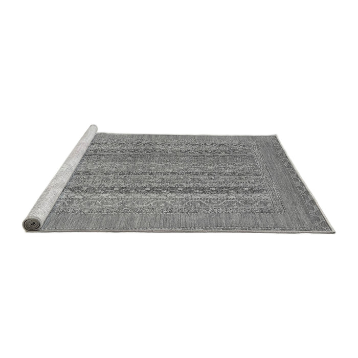 Sideview of Machine Washable Abstract Gray Modern Rug, wshabs2878gry