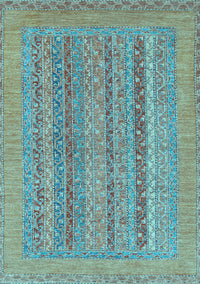 Abstract Light Blue Modern Rug, abs2878lblu