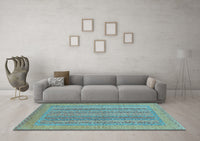 Machine Washable Abstract Light Blue Modern Rug, wshabs2878lblu