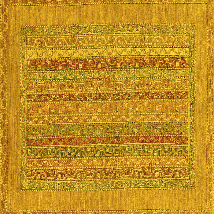 Square Abstract Yellow Modern Rug, abs2878yw