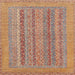 Square Abstract Chestnut Red Modern Rug, abs2878