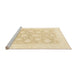 Sideview of Machine Washable Abstract Khaki Gold Rug, wshabs2879