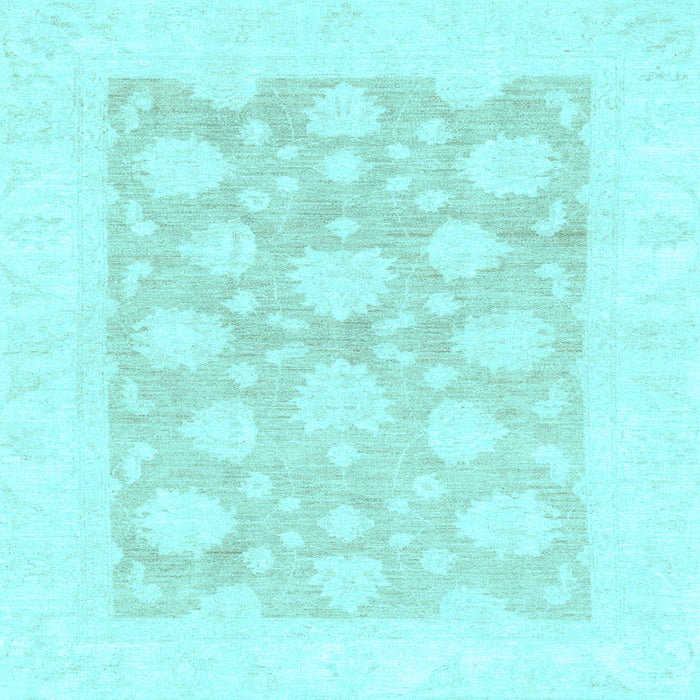 Square Machine Washable Oriental Light Blue Traditional Rug, wshabs2879lblu
