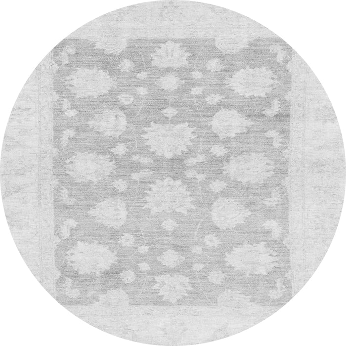 Round Oriental Gray Traditional Rug, abs2879gry
