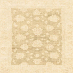 Square Abstract Khaki Gold Oriental Rug, abs2879