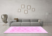 Machine Washable Oriental Pink Traditional Rug in a Living Room, wshabs2879pnk