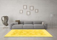 Machine Washable Oriental Yellow Traditional Rug, wshabs2879yw