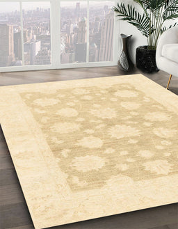Machine Washable Abstract Khaki Gold Rug in a Family Room, wshabs2879