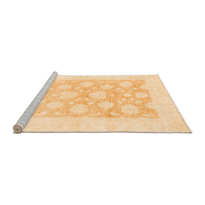 Sideview of Machine Washable Oriental Orange Traditional Area Rugs, wshabs2879org