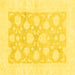 Square Oriental Yellow Traditional Rug, abs2879yw