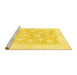 Sideview of Machine Washable Oriental Yellow Traditional Rug, wshabs2879yw