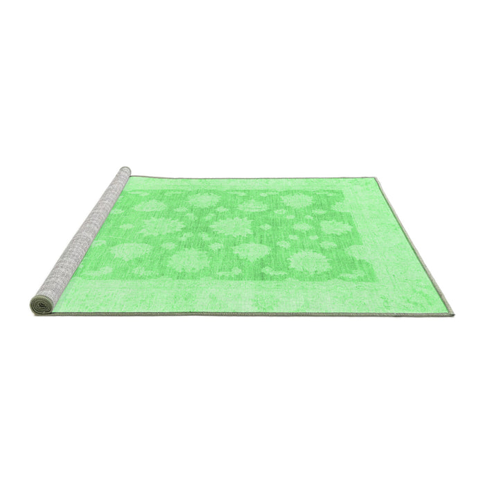 Sideview of Machine Washable Oriental Emerald Green Traditional Area Rugs, wshabs2879emgrn