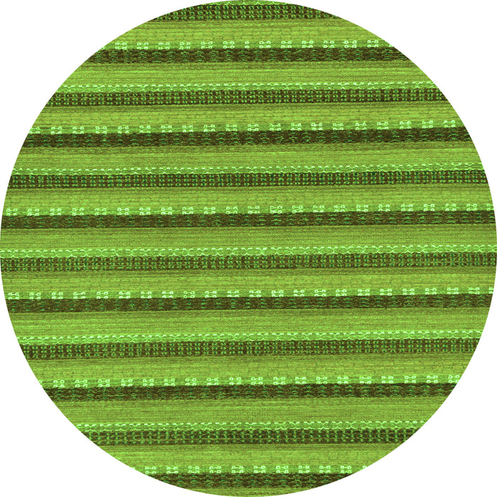 Round Machine Washable Oriental Green Modern Area Rugs, wshabs287grn