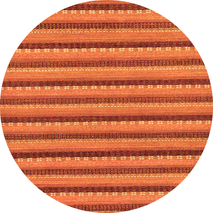Round Machine Washable Oriental Orange Modern Area Rugs, wshabs287org