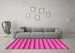 Machine Washable Oriental Pink Modern Rug in a Living Room, wshabs287pnk