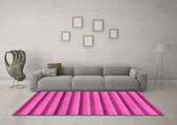 Machine Washable Oriental Pink Modern Rug, wshabs287pnk