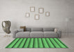 Machine Washable Oriental Emerald Green Modern Area Rugs in a Living Room,, wshabs287emgrn