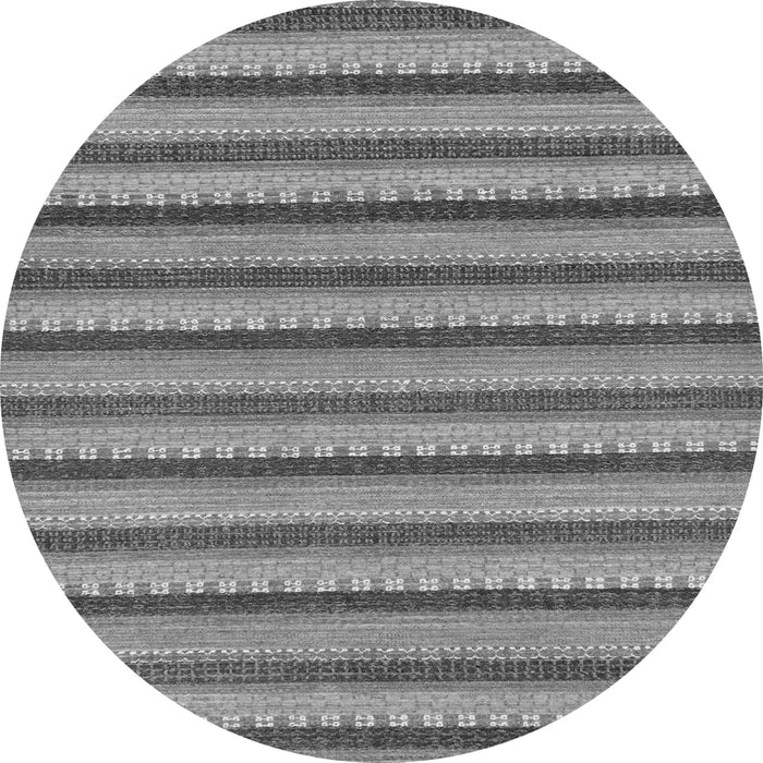 Round Machine Washable Oriental Gray Modern Rug, wshabs287gry