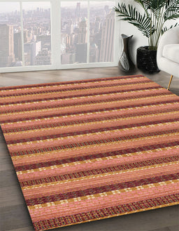 Machine Washable Abstract Red Rug in a Family Room, wshabs287