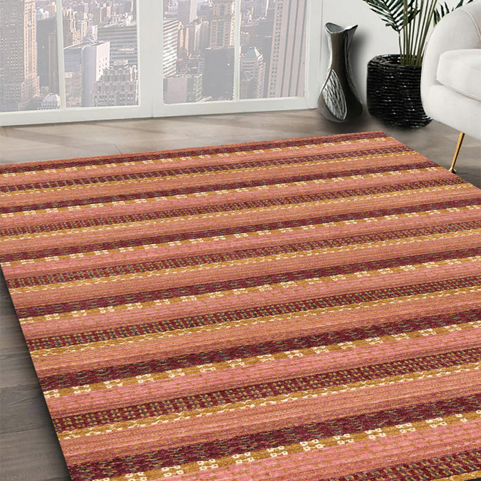 Machine Washable Abstract Red Rug in a Family Room, wshabs287