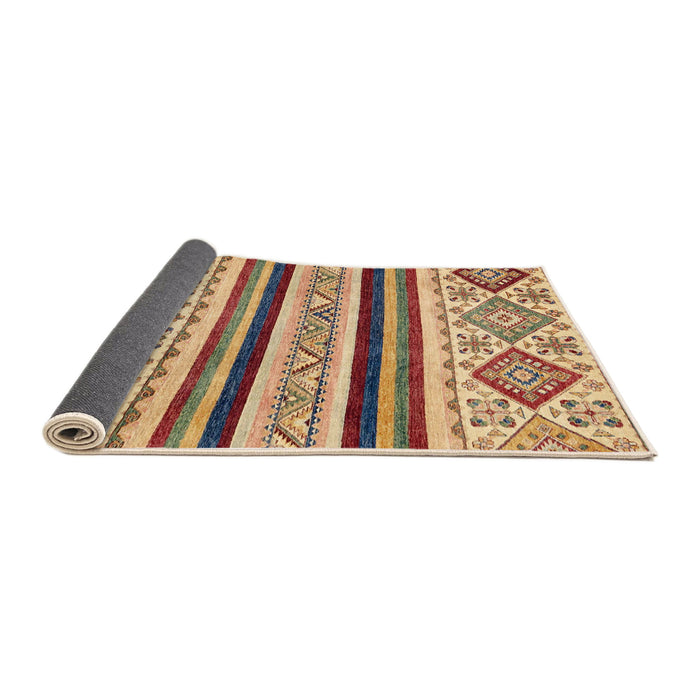 Sideview of Abstract Brown Red Modern Rug, abs2880
