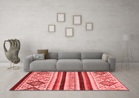 Machine Washable Abstract Red Modern Rug, wshabs2880red