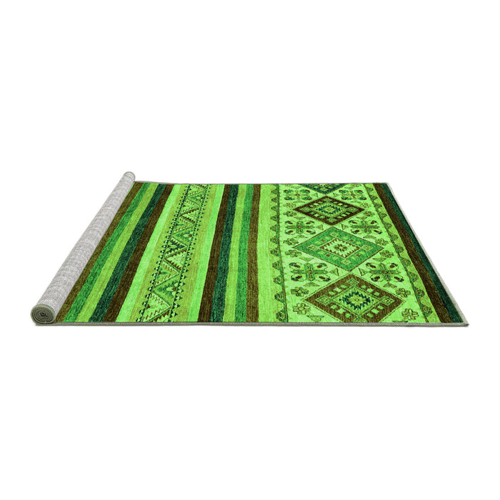 Sideview of Machine Washable Abstract Green Modern Area Rugs, wshabs2880grn