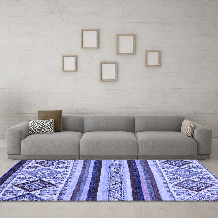 Machine Washable Abstract Blue Modern Rug in a Living Room, wshabs2880blu