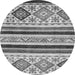 Round Abstract Gray Modern Rug, abs2880gry