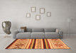 Machine Washable Abstract Orange Modern Area Rugs in a Living Room, wshabs2880org