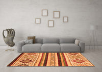 Machine Washable Abstract Orange Modern Rug, wshabs2880org