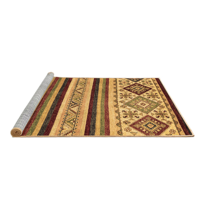 Sideview of Machine Washable Abstract Brown Modern Rug, wshabs2880brn