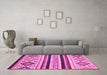 Machine Washable Abstract Pink Modern Rug in a Living Room, wshabs2880pnk