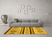 Machine Washable Abstract Yellow Modern Rug in a Living Room, wshabs2880yw