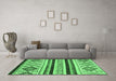 Machine Washable Abstract Emerald Green Modern Area Rugs in a Living Room,, wshabs2880emgrn