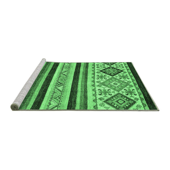 Sideview of Machine Washable Abstract Emerald Green Modern Area Rugs, wshabs2880emgrn