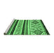 Sideview of Machine Washable Abstract Emerald Green Modern Area Rugs, wshabs2880emgrn