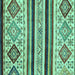 Square Abstract Turquoise Modern Rug, abs2880turq