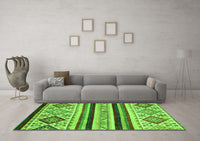 Machine Washable Abstract Green Modern Rug, wshabs2880grn