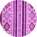 Round Abstract Purple Modern Rug, abs2880pur