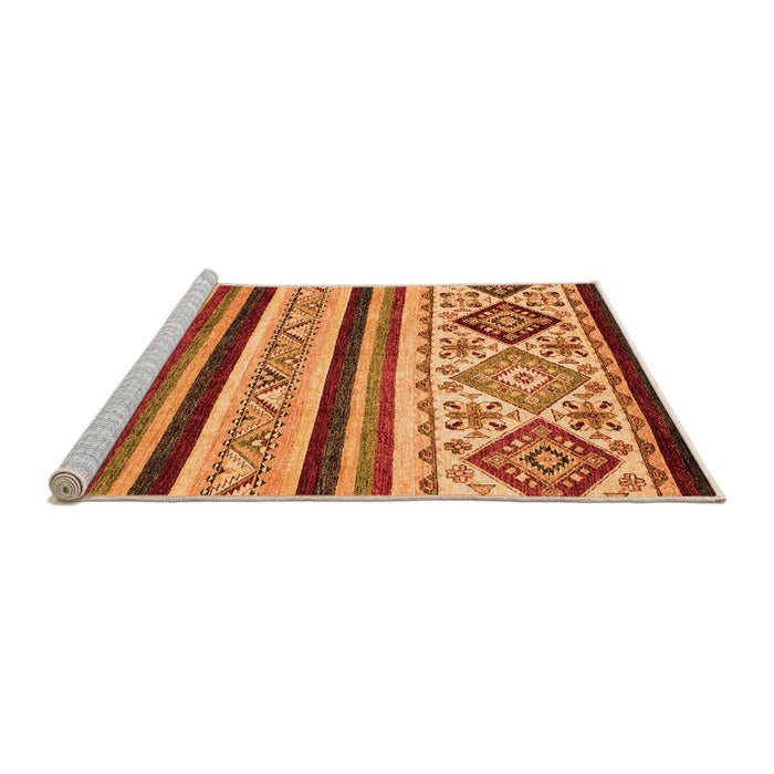 Sideview of Machine Washable Abstract Orange Modern Area Rugs, wshabs2880org