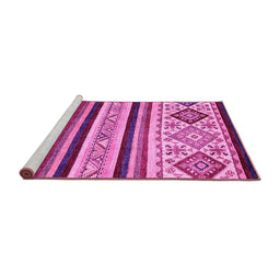 Sideview of Machine Washable Abstract Pink Modern Rug, wshabs2880pnk