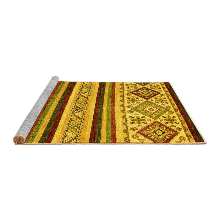 Sideview of Machine Washable Abstract Yellow Modern Rug, wshabs2880yw