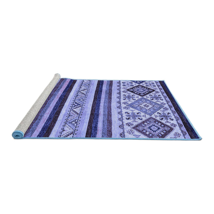 Sideview of Machine Washable Abstract Blue Modern Rug, wshabs2880blu