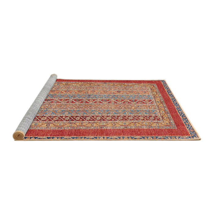 Sideview of Machine Washable Abstract Brown Sugar Brown Rug, wshabs2881
