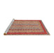 Sideview of Machine Washable Abstract Brown Sugar Brown Rug, wshabs2881