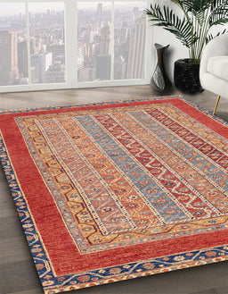 Machine Washable Abstract Brown Sugar Brown Rug in a Family Room, wshabs2881