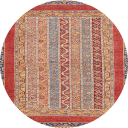 Round Abstract Brown Modern Rug, abs2881